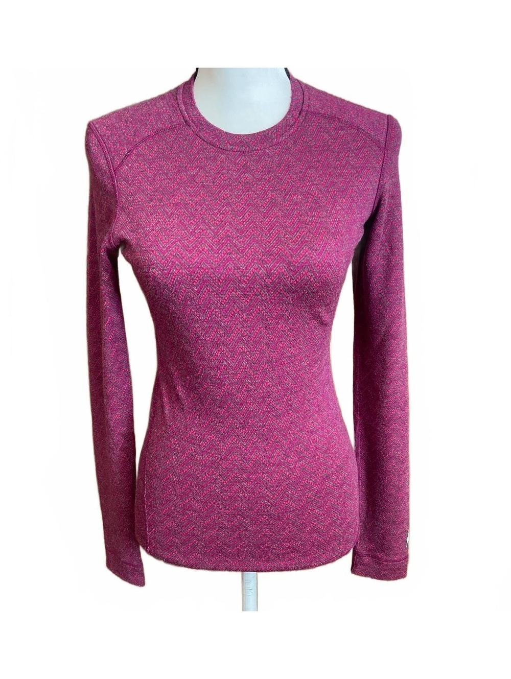 Smartwool Merino 250 Base Layer pink chevron Crew